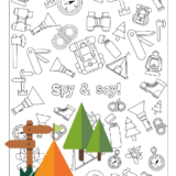 Camping, Spy, Counting and Coloring printable for Kids, Digital Download - Image 2