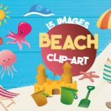 Beach Clipart – Sea Animals - Sand Castle – Summer Vacation Clip Art