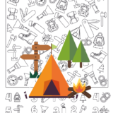 Camping, Spy, Counting and Coloring printable for Kids, Digital Download - Image 4