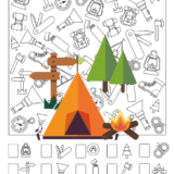 Camping, Spy, Counting and Coloring printable for Kids, Digital Download - Image 5
