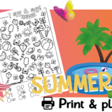 Summer Spy, Counting and Coloring printable for Kids, Digital Download