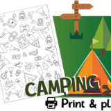 Camping, Spy, Counting and Coloring printable for Kids, Digital Download